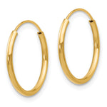 Madi K® Endless Hoop Earrings - 14k Yellow Gold / 1.25 mm / 15 mm