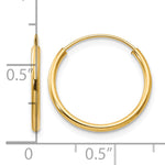 Madi K® Endless Hoop Earrings - 14k Yellow Gold / 1.25 mm / 15 mm