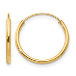 Madi K® Endless Hoop Earrings - 14k Yellow Gold / 1.25 mm / 15 mm