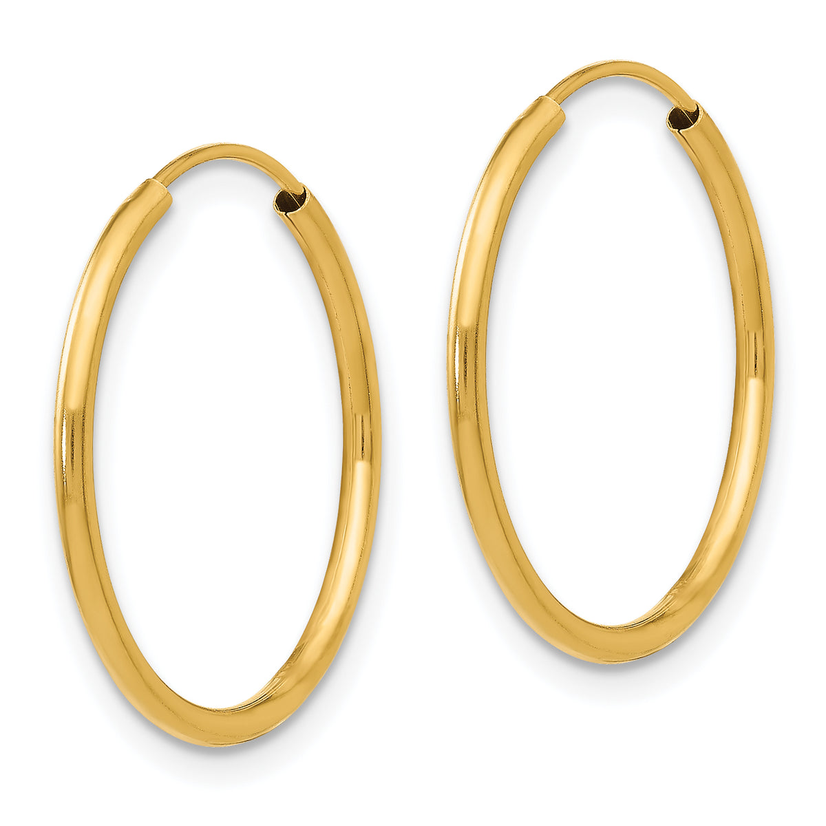Madi K® Endless Hoop Earrings - 14k Yellow Gold / 1.25 mm / 17 mm