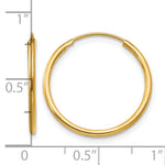 Madi K® Endless Hoop Earrings - 14k Yellow Gold / 1.25 mm / 17 mm