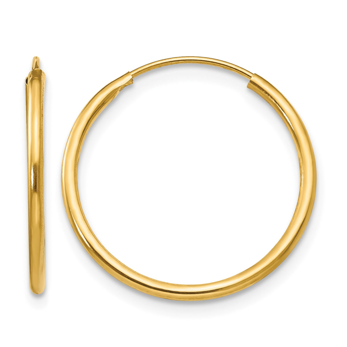 Madi K® Endless Hoop Earrings - 14k Yellow Gold / 1.25 mm / 17 mm