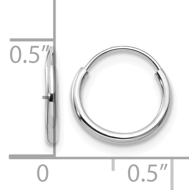 Madi K® Endless Hoop Earrings - 14k White Gold / 1.25 mm / 8 mm