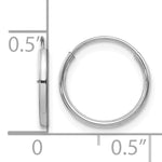 Madi K® Endless Hoop Earrings - 14k White Gold / 1.25 mm / 12 mm