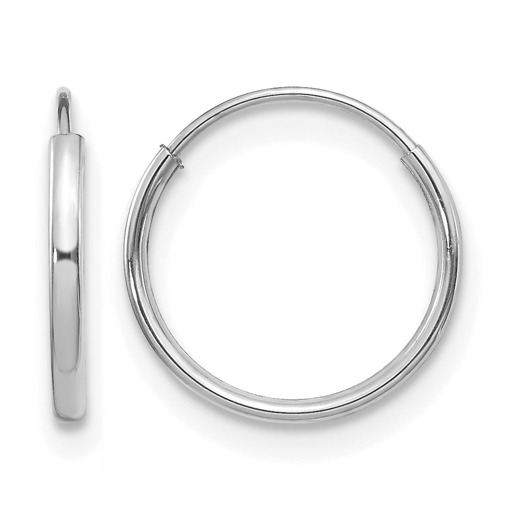Madi K® Endless Hoop Earrings - 14k White Gold / 1.25 mm / 12 mm