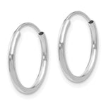 Madi K® Endless Hoop Earrings - 14k White Gold / 1.25 mm / 13 mm