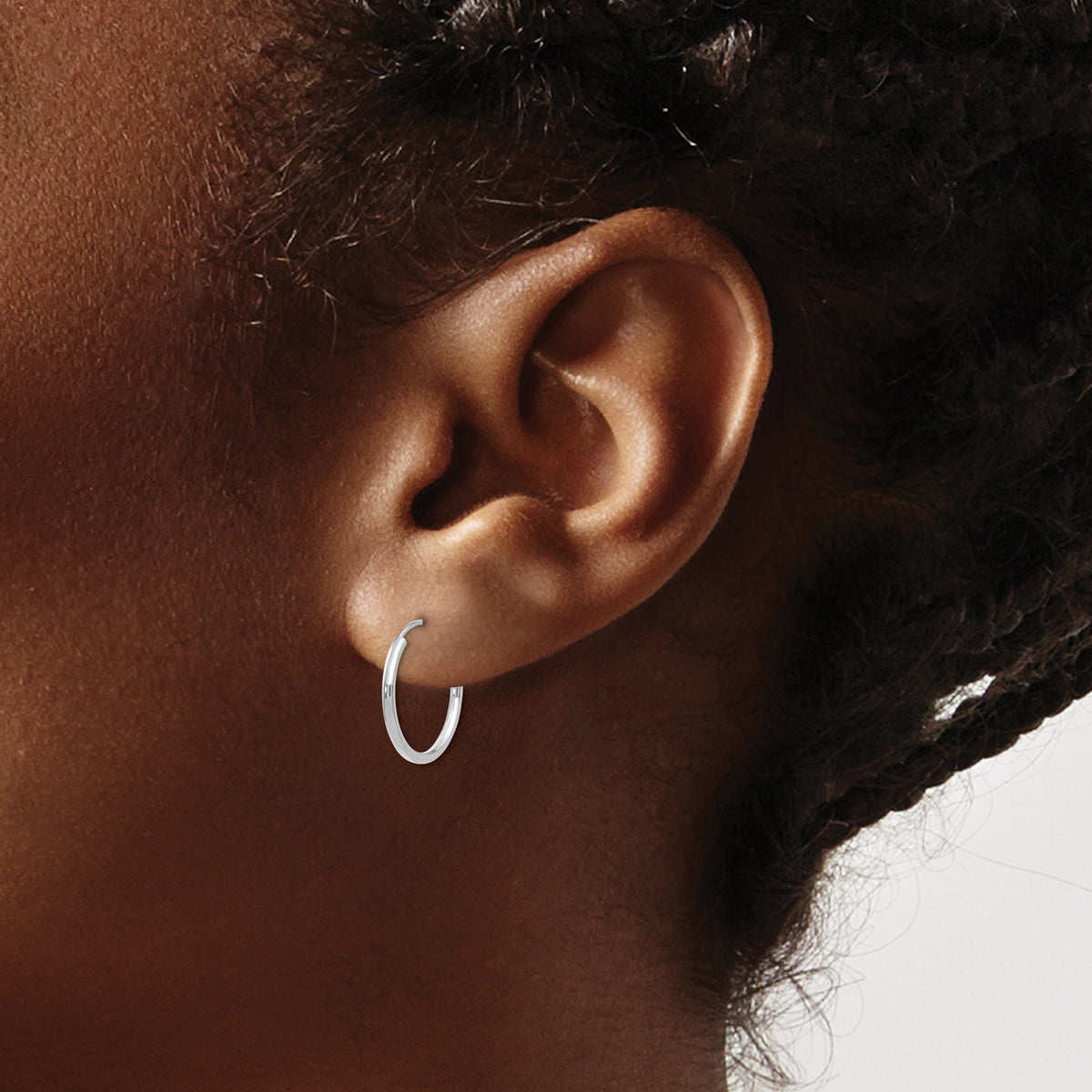 Madi K® Endless Hoop Earrings - 14k White Gold / 1.25 mm / 13 mm