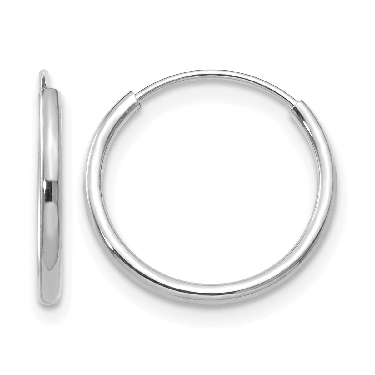 Madi K® Endless Hoop Earrings - 14k White Gold / 1.25 mm / 13 mm