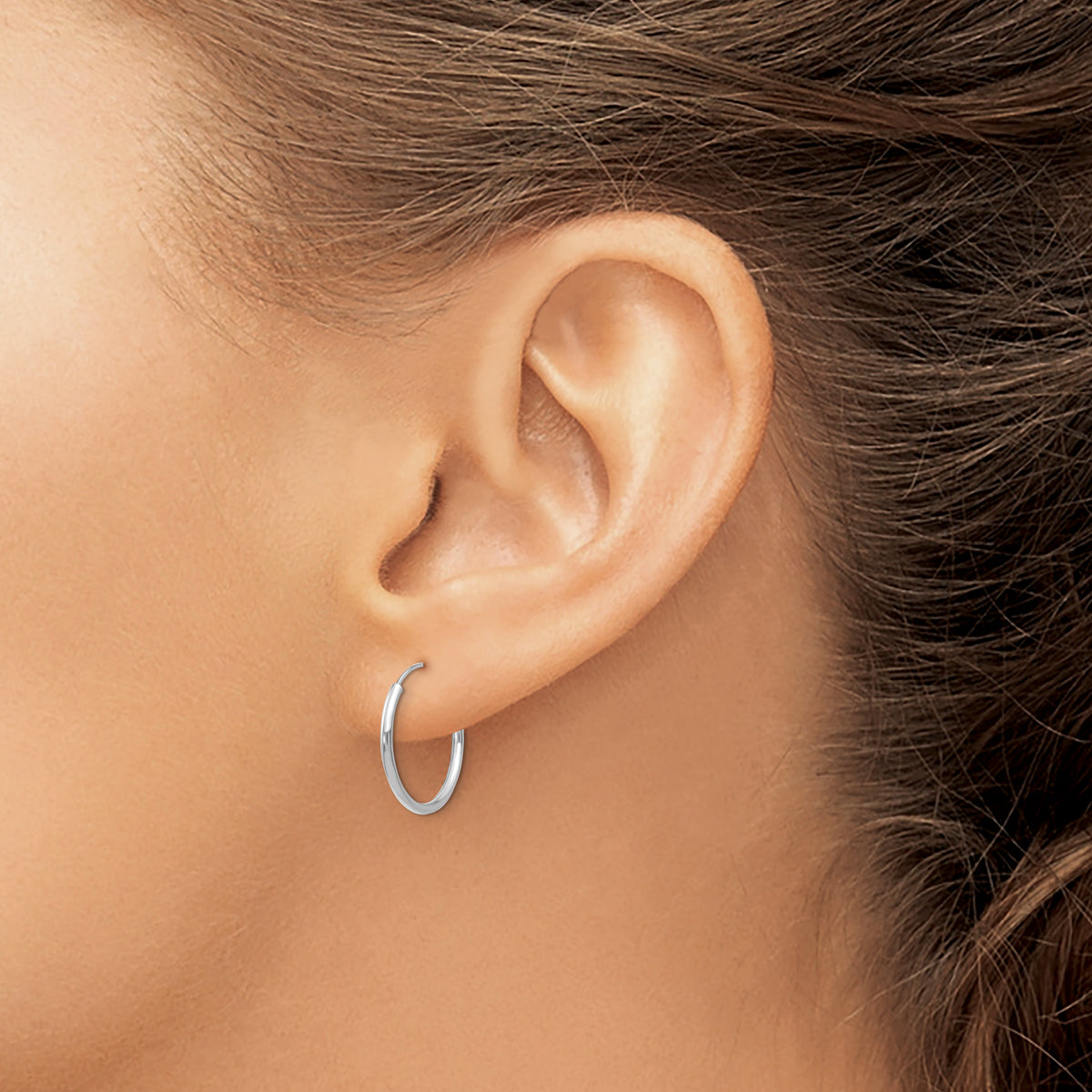 Madi K® Endless Hoop Earrings - 14k White Gold / 1.25 mm / 15 mm