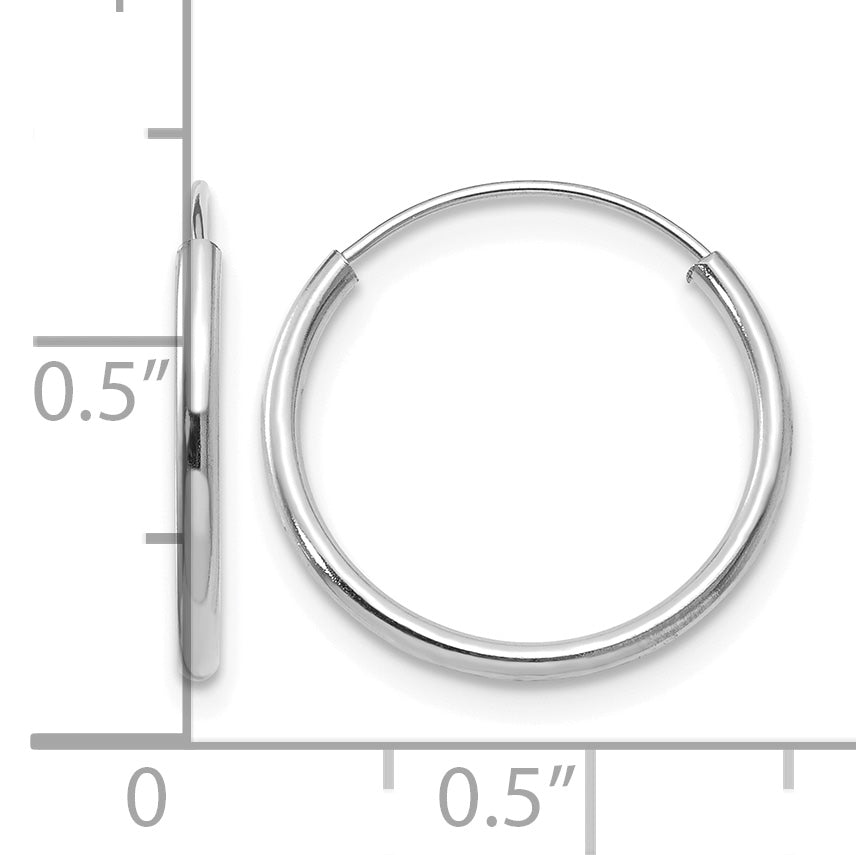Madi K® Endless Hoop Earrings - 14k White Gold / 1.25 mm / 15 mm