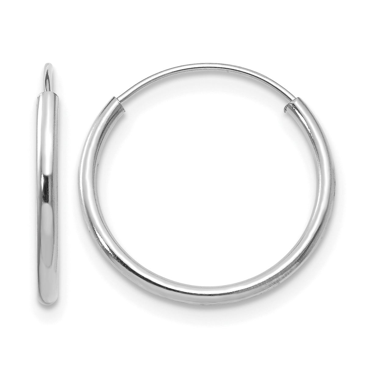 Madi K® Endless Hoop Earrings - 14k White Gold / 1.25 mm / 15 mm