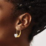 Gold Childrens CZ Heart Leverback Earrings