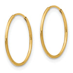 Madi K® Endless Hoop Earrings - 14k Yellow Gold / 1 mm / 14 mm