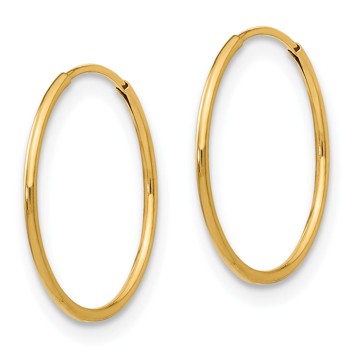 Madi K® Endless Hoop Earrings - 14k Yellow Gold / 1 mm / 14 mm