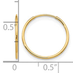 Madi K® Endless Hoop Earrings - 14k Yellow Gold / 1 mm / 14 mm