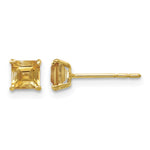 14k Madi K 4mm Square Citrine Post Earrings