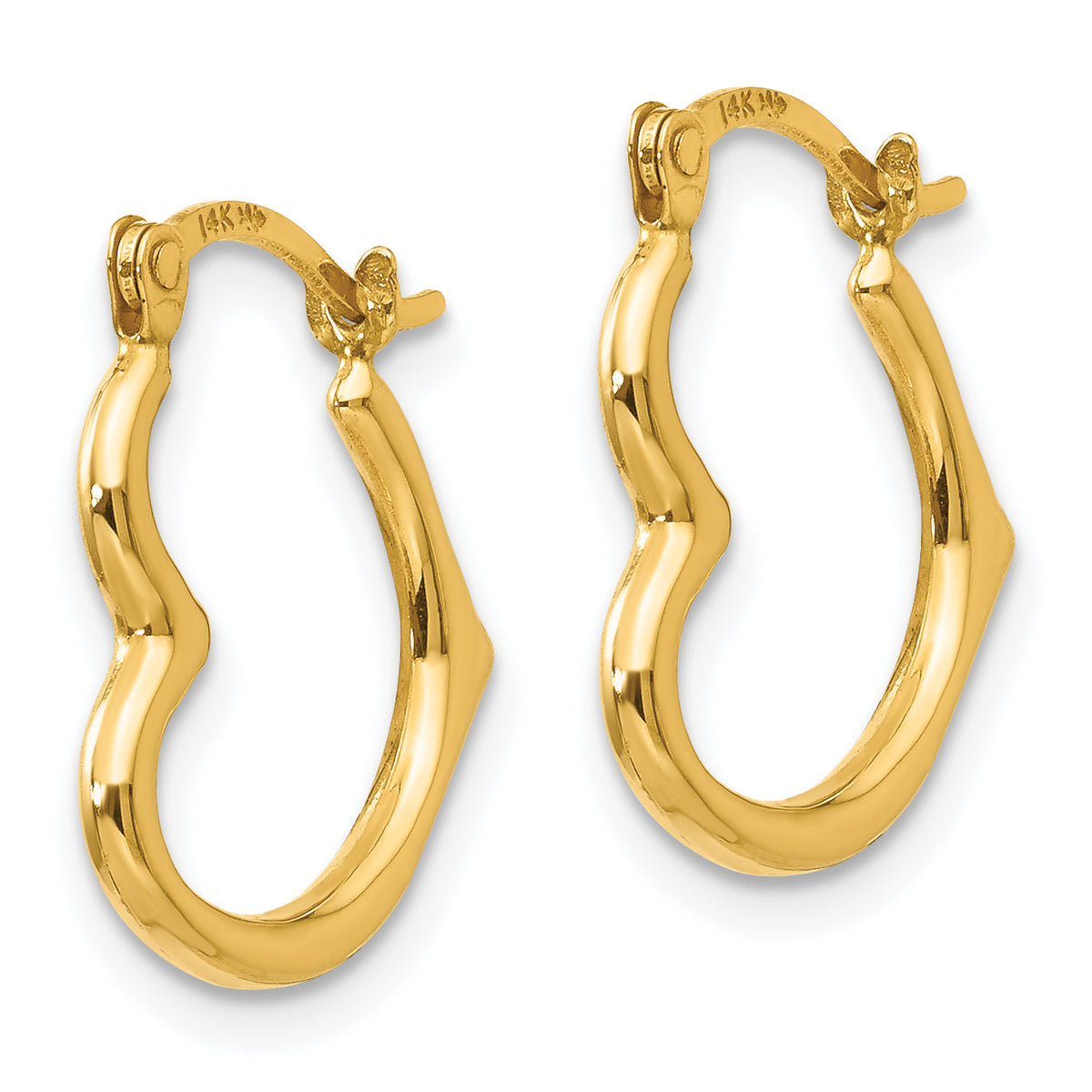 14k Madi K Heart-Shaped Hollow Hoop Earrings, view 2