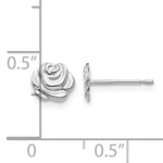 Gold Childrens Rose Post Earrings - 14k White Gold