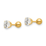 Madi K ® Polished Reversible CZ & Ball Earrings - 14k Yellow Gold / 5 mm