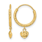 14K Madi K Diamond-cut Heart Hoop Earrings
