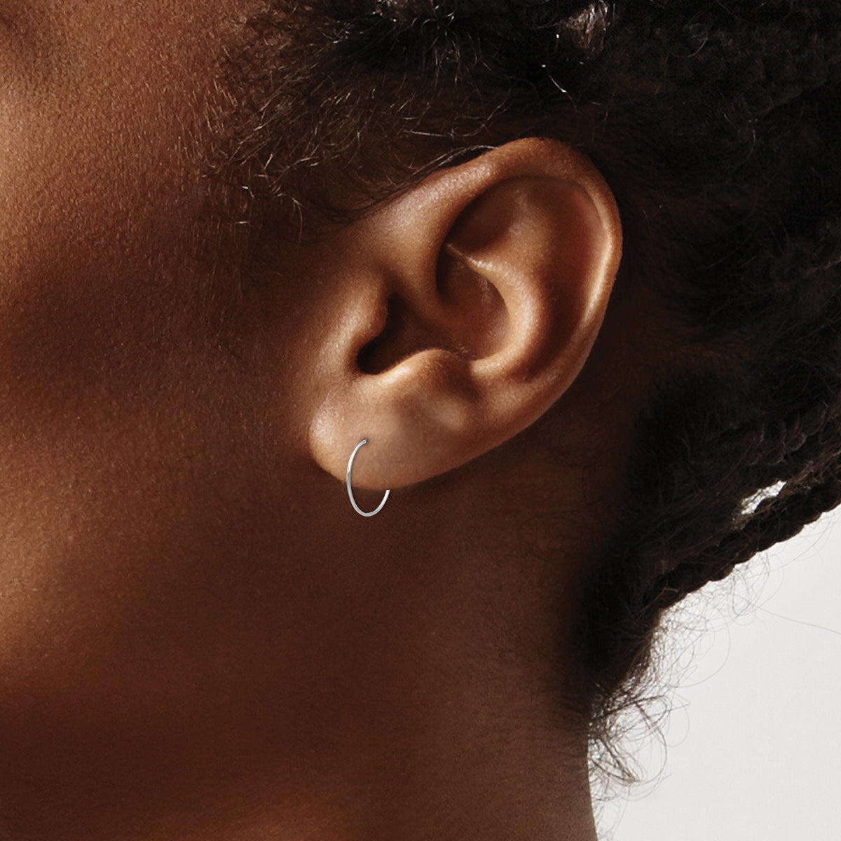 Madi K® Endless Hoop Earrings - 14k White Gold / 1 mm / 9 mm, Small