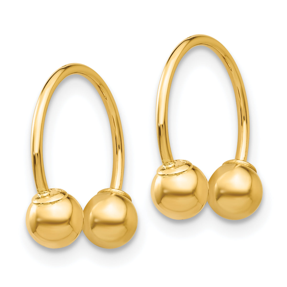 14k Madi K 12mm Half Hoop with 4mm Screw-on Bead Pair of Earrings