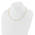 14k Polished 3mm Fancy Oval Round Link 18 inch Necklace