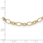 14k Polished 3mm Fancy Oval Round Link 18 inch Necklace