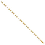 14k Polished 3mm Fancy Oval Round Link 7.25 inch Bracelet