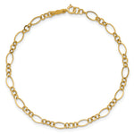 14k Polished 3mm Fancy Oval Round Link 7.25 inch Bracelet