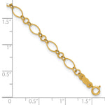 14k Polished 3mm Fancy Oval Round Link 7.25 inch Bracelet