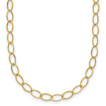14k Polished 4mm Fancy Oval Link 18 inch Necklace