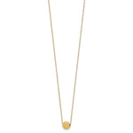 14k Yellow Gold Polished Textured 6mm Bead 18 inch Necklace, view 2