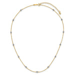 14k Two-Tone Gold Diamond-cut Bead Station Necklace, 16-18 inch, view 5