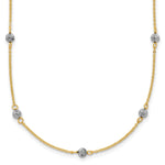 14k Two-Tone Gold Diamond-cut Bead Station Necklace, 16-18 inch