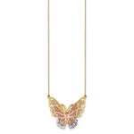 14k Two-Tone Gold Large Filigree Butterfly Necklace, view 2 - 18 in