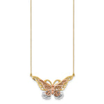 14k Two-Tone Gold Large Filigree Butterfly Necklace, view 2 - 17 in