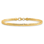 14k Yellow Gold Polished 3mm Fancy Curb Link 7.5 inch Bracelet, view 3