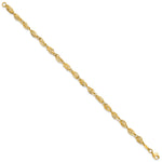 14k Yellow Gold Polished Fancy Twisted Oval Link 7.75 inch Bracelet, view 2