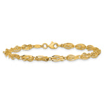 14k Yellow Gold Polished Fancy Twisted Oval Link 7.75 inch Bracelet, view 3