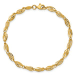 14k Yellow Gold Polished Fancy Twisted Oval Link 7.75 inch Bracelet, view 4