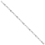 14k White Gold Polished Fancy Link 7 inch Bracelet, view 2