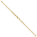 14k Yellow Gold Polished Textured Fancy Link 7.75 inch Bracelet, view 2