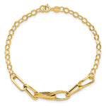14k Yellow Gold Polished Textured Fancy Link 7.75 inch Bracelet, view 4