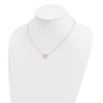 14k Yellow Gold Brushed Diamond-cut Circle Pendant Necklace, 18 inch, shown on a neck form