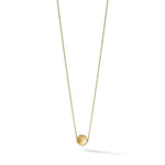 14k Yellow Gold Brushed Diamond-cut Circle Pendant Necklace, 18 inch, alternate view