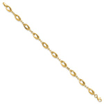 14k Yellow Gold Polished 8mm Fancy Oval Link 7.5 inch Bracelet, view 2