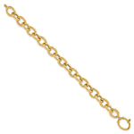 14k Yellow Gold Polished 11mm Fancy Oval Cable Link 7.5 inch Bracelet, view 2