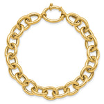 14k Yellow Gold Polished 11mm Fancy Oval Cable Link 7.5 inch Bracelet, view 4