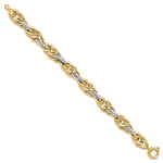 14k Two-Tone Gold Polished 11.5mm Fancy Rope Link 8.25 inch Bracelet, view 2